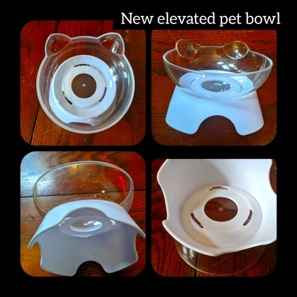 5/$25 cat face shaped elevated Pet bowl, brand new comes apart for easy cleaning - Picture 5 of 9